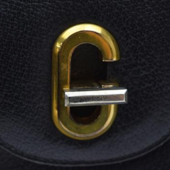 Vintage RARE Mod Buttery Soft Black Leather Gold - Picture 2 of 8